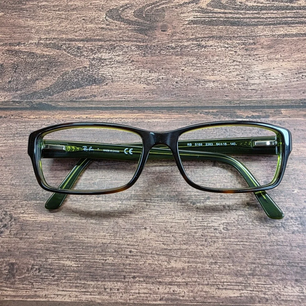 Ray-Ban RB 5169 2383 Tortoise Green Rectangular Eyeglass Frames 54-16-140